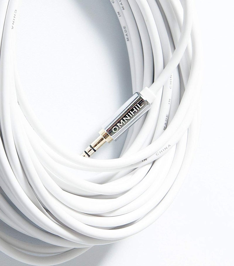 OMNIHIL 30 Feet Long 3.5mm Headset Audio AUX Extension Cable Compatible with Vomach Outdoor Speaker IPX6 Waterproof Stereo Sound Bluetooth Speakers v5 - Image 3